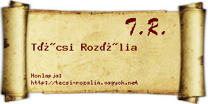 Técsi Rozália névjegykártya